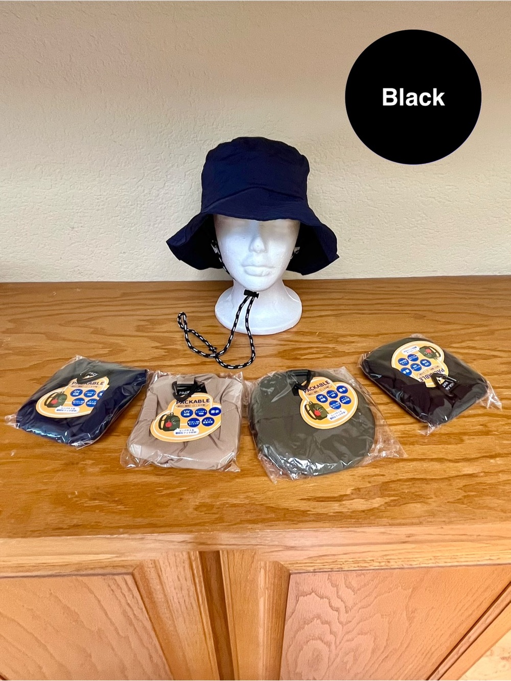 Packable Bucket Hat - Black